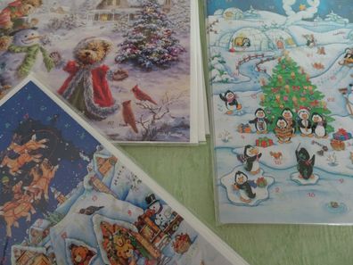ältere Adventskalenderkarten Kuvert Korsch Verlag tierische Weihnachten