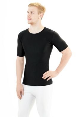 Herren T-Shirt Slim Fit kurze Ärmel elastisch hauteng stretch shiny glänzend
