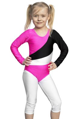 Kinder Turnanzug Volti-Body "Diana" pink-schwarz-weiß leotard Body stretch 116-164