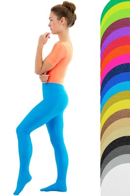 Glanz Leggings mit Fuss Voltigierhose elastisch stretch shiny lange Sport Hose