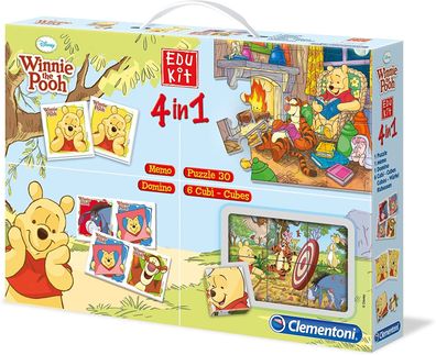 Winnie Pooh Spieleset 4in1 (Memo, Domino, Puzzle, Cubes) Kinderspiele Set Spiele