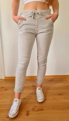 Melly & Co Hose Jogger Jeans Jogpant 8139-38 Denim Stretch Sand Gr. XS-XXL