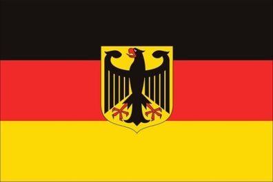 flaggenmeer® Flagge Deutschland mit Adler 80 g/ m² ca. 30 x 45 cm