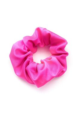 Haargummi Pink glänzend elastisch breit Scrunchie Zopfband Haarbinder Armband