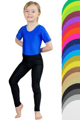 Kinder Leggings glänzend Volti-Hose lang stretch shiny lange Sporthose