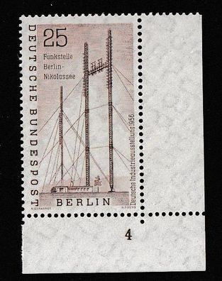 Berlin 1956 MiNr. 157 Ecke 4 FNr. 4 postfrisch