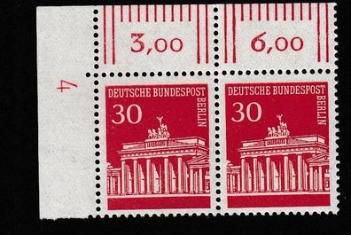 Berlin 1966 MiNr. 288 Eckrand-Paar Ecke 1 DZ 4 postfrisch