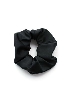 Haargummi Schwarz glänzend elastisch breit Scrunchie Zopfband Haarbinder Armband