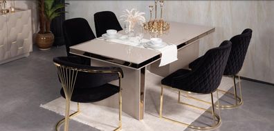 Esstisch Holz Esstische Tische Tisch Design Gold Luxus Esszimmer Möbel Designer