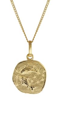 trendor Schmuck Kinder-Halskette mit Sternzeichen Fische 333/8K Gold 15022-03
