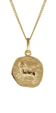 trendor Schmuck Kinder-Halskette mit Sternzeichen Widder 333/8K Gold 15022-04