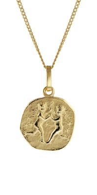 trendor Schmuck Kinder-Halskette mit Sternzeichen Zwilling 333/8K Gold 15022-06