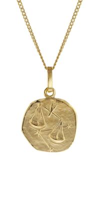 trendor Schmuck Kinder-Halskette mit Sternzeichen Waage 333/8K Gold 15022-10