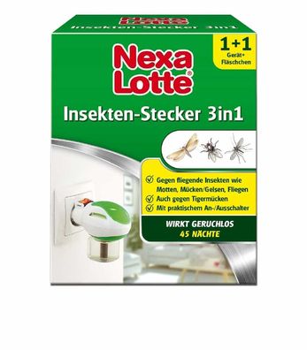 NEXA LOTTE® Insektenschutz 3 in 1 - 1 Gerät mit 35 ml Wirkstoffläschchen