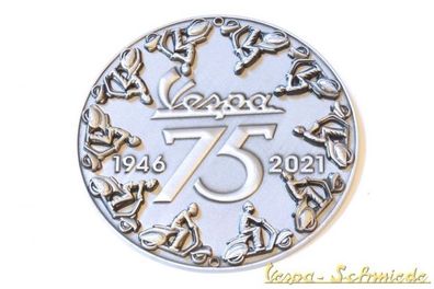 Metall-Plakette "75 Jahre Vespa" - Silber - Limitiert: 75 Stück weltweit! - VCD