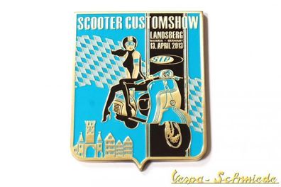 VESPA Metall-Plakette "SIP Scooter Customshow Landsberg 2013" - Badge Emaille