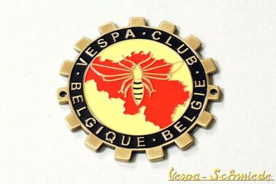 Metall-Plakette "Vespa Club Belgique Belgie" - Klub Belgien Emblem Emaille