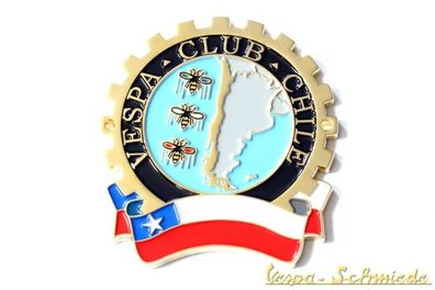 Metall-Plakette "Vespa Club Chile" - Limitiert auf 100 Stück weltweit! Badge