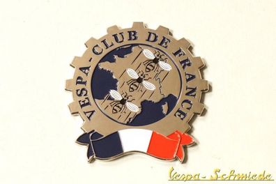 Metall-Plakette "Vespa Club de France" - Klub Frankreich Emblem Emaille