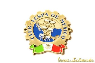 Metall-Plakette "Vespa Club de Mexico" - Mexiko Emblem Email V50 PX Sprint Rally