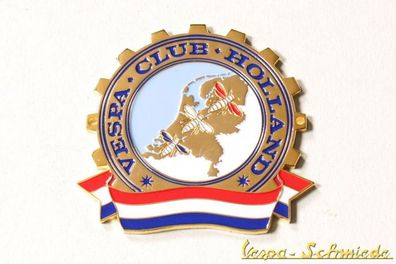Metall-Plakette "Vespa Club Holland" - Klub Niederlande Emblem Emaille