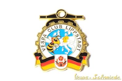 Metall-Plakette "Vespa Club Lippstadt" Gold - Deutschland Germany VCD V50 Rally