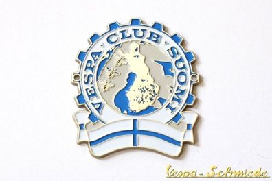 Metall-Plakette "Vespa Club Suomi" - Finnland Finland Emblem V50 PK PX GL Badge