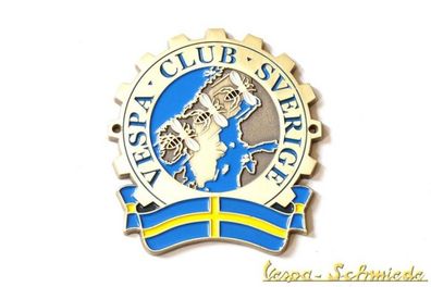 Metall-Plakette "Vespa Club Sverige" - Schweden Sweden Emblem V50 PK PX GL Badge