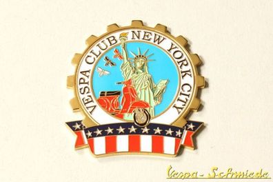 Metall-Plakette "Vespa Club New York City" - Klub NY USA Amerika Emblem