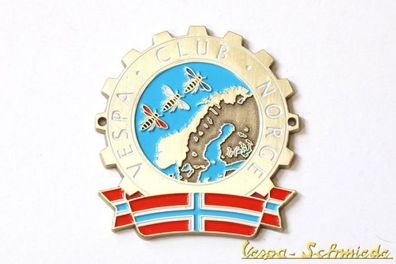 Metall-Plakette "Vespa Club Norge" - Norwegen Norway Emblem V50 PK PX GL Badge