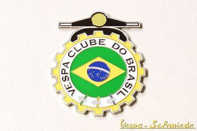 Metall-Plakette "Vespa Clube do Brasil" - Club Brasilien Emblem Emaille
