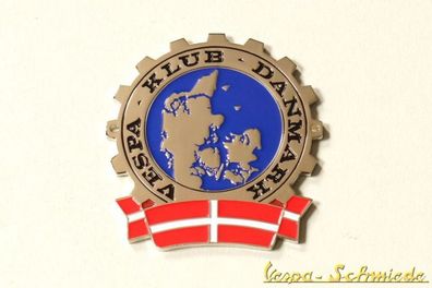 Metall-Plakette "Vespa Klub Danmark" - Club Dänemark Emblem Emaille Email