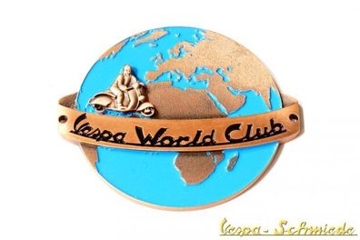Metall-Plakette "Vespa World Club" - Klub Piaggio Emblem Emaille Email V50 PX PK