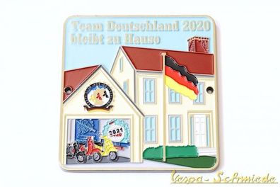 Metall-Plakette "Vespa World Days 2020" Team Deutschland VCD - 100 Stk. weltweit