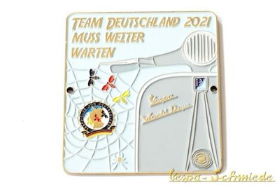Metall-Plakette "Vespa World Days 2021" Team Deutschland - Grau - Nur 100 Stk.!