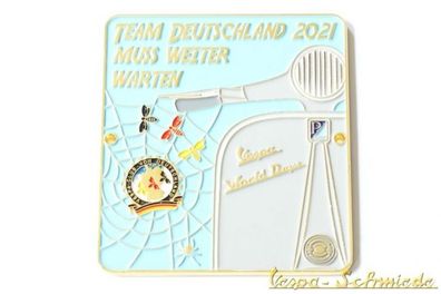 Metall-Plakette "Vespa World Days 2021" Team Deutschland - Hell - Nur 100 Stk.!