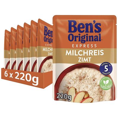 Ben's Original Express Milchreis Zimt Mikrowellenreis Vegan 6er Pack 6 x 220 g