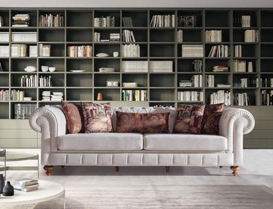 Sofas Stoff Modern Sofa3 Sitz Dreisitzer Couchen Design Couch Polster Beige Neu