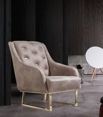 Sessel Textil Wohnzimmer Lounge Luxus Design Möbel Stühle Moderner Chesterfield