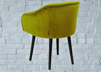 Impressionen Design Stuhl Samtstuhl Oskar gepolstert, gesteppte Rückseite grün