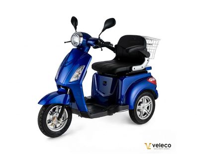 VELECO ZT15 Seniorenmobil Dreirad Roller Elektromobil 900W, 12 Km/ h Blau