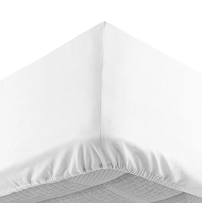 2x Spannbettlaken weiß 90x200cm Bettlaken Jersey Baumwolle Laken Spannbetttuch