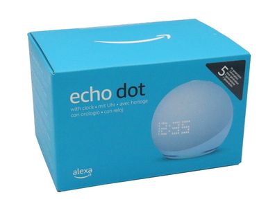 Amazon Echo Dot (5. Generation, 2022) mit Uhr Graublau