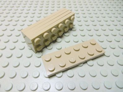Lego 5 Platten 2x6 dunkeltan Nummer 3795