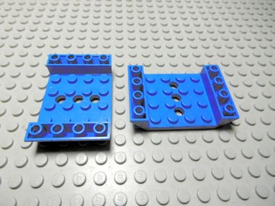 Lego 2 Steine negativ 45 Grad 6x4 blau 3 Löcher Nummer 60219