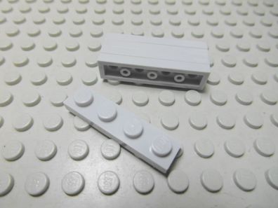 Lego 5 Platten 1x4 flach Noppen offen neuhellgrau Nummer 3710