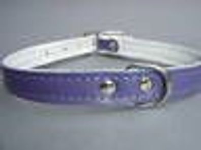 LEDER Halsband - Hundehalsband, Halsumfang 25-29cm/14mm NEU Violett