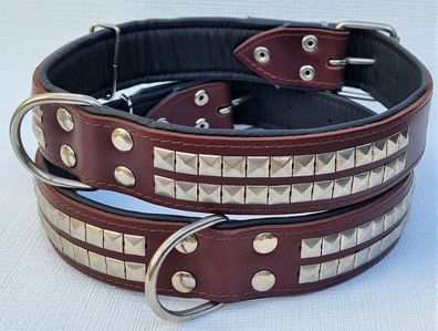 Halsband - Hundehalsband, Halsumfang 52-66cm, LEDER & Neu, Braun