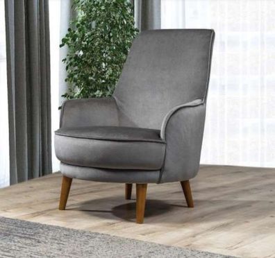 Sessel Sitz Modern Design Wohnzimmer Polster Einsitzer Relax Grau Stil Luxus