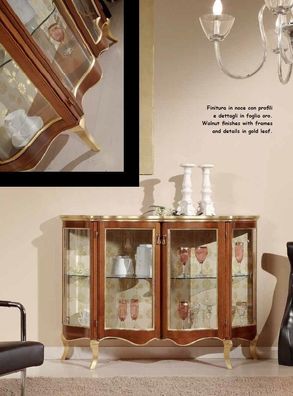 Vitrine Kommode Glaskommoden Luxus Sideboard Schränke Braun Italienische Möbel